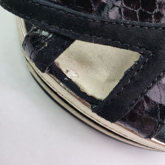 White House Black Market Womens Size 8.5 Renee Retro Vintage Wedge Sandals Shoes - Picture 11 of 12